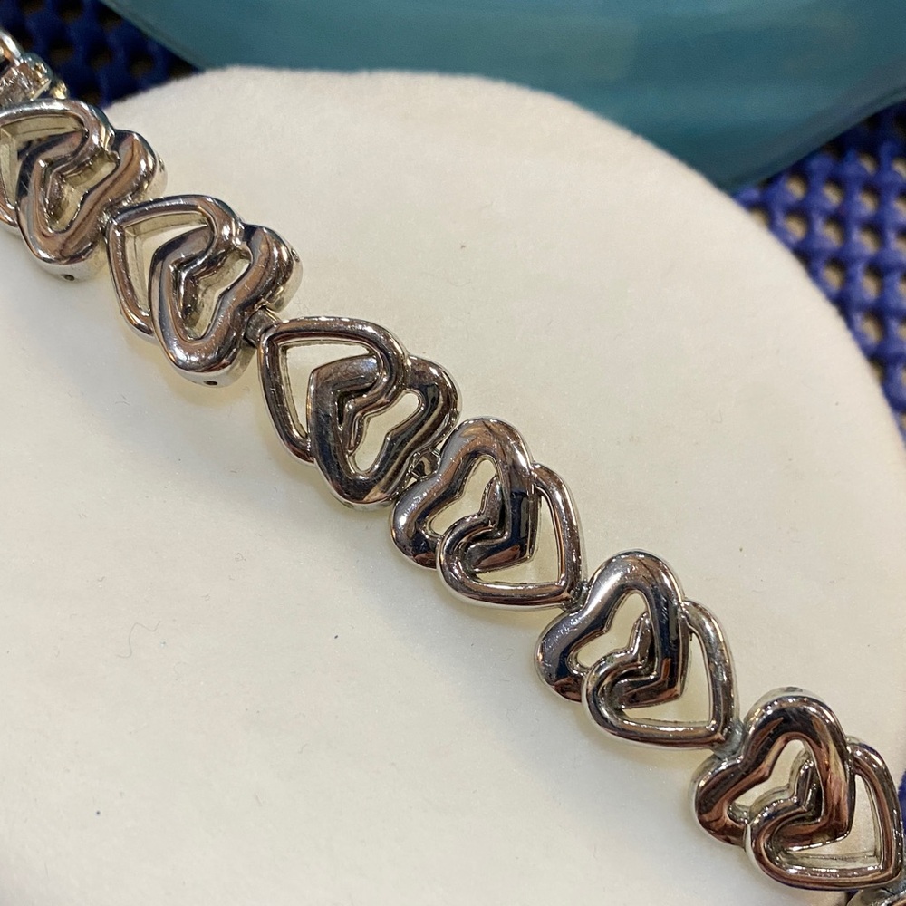Double Heart 8 inch Bracelet - Picture 1 of 5